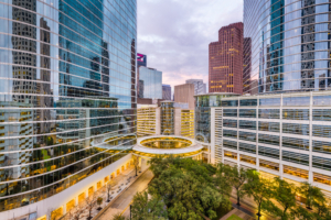 Houston Texas skyline cityscape at night